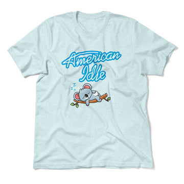 American Idle Men/Unisex T-Shirt in Heather Ice Blue color